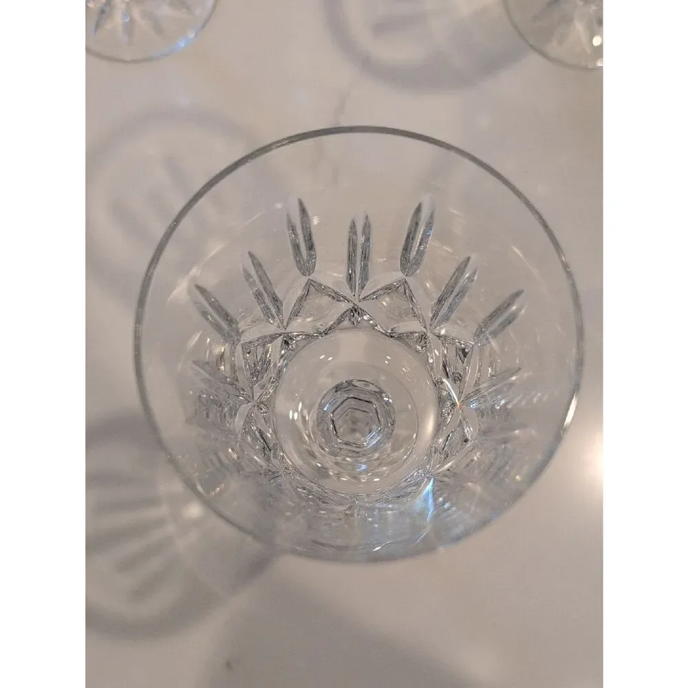 Vintage 1982 Galway Irish Crystal Wine Goblets Set of 4 Baldmore Pattern
